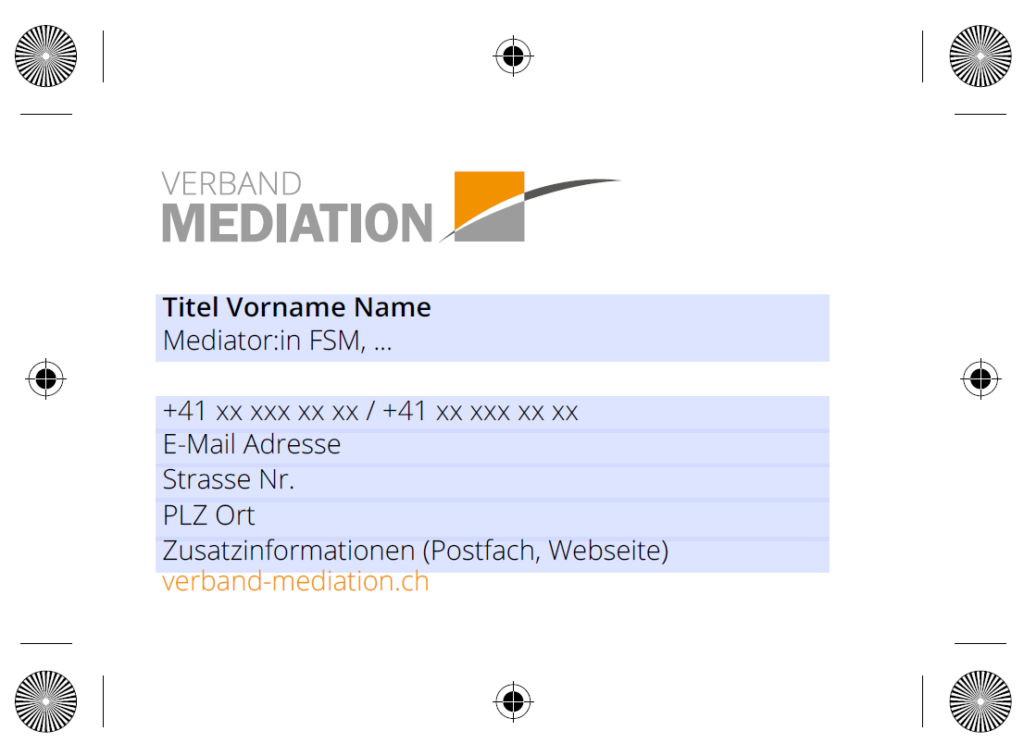 Visitenkarte @ Verband Mediation - Vorlage